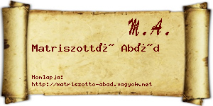 Matriszottó Abád névjegykártya